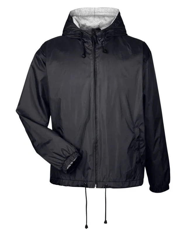 UltraClub Adult Fleece-Lined Hooded Jacket — view 5