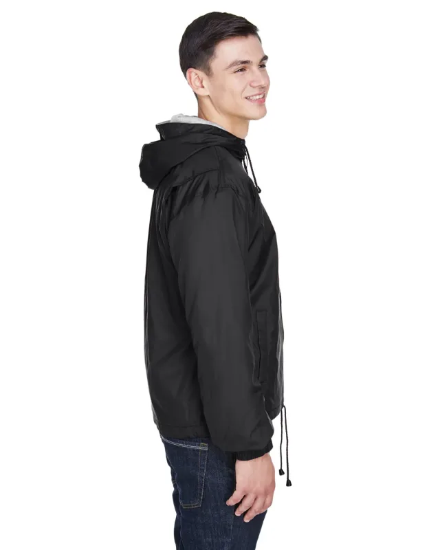 UltraClub Adult Fleece-Lined Hooded Jacket — view 7