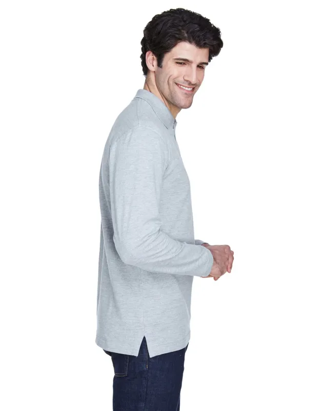 UltraClub Adult Long-Sleeve Classic Piqué Polo — view 14
