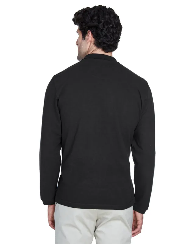 UltraClub Adult Long-Sleeve Classic Piqué Polo — view 15
