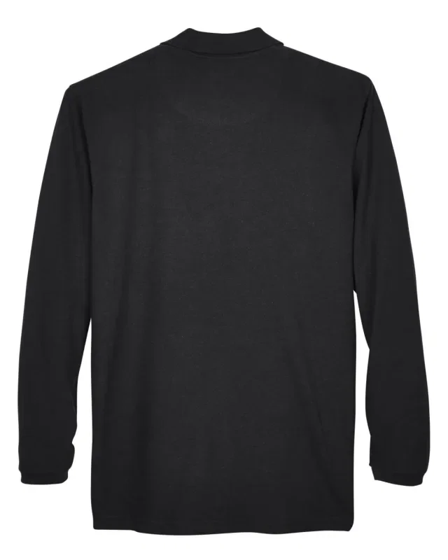 UltraClub Adult Long-Sleeve Classic Piqué Polo — view 16