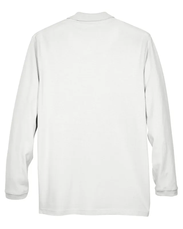UltraClub Adult Long-Sleeve Classic Piqué Polo — view 2