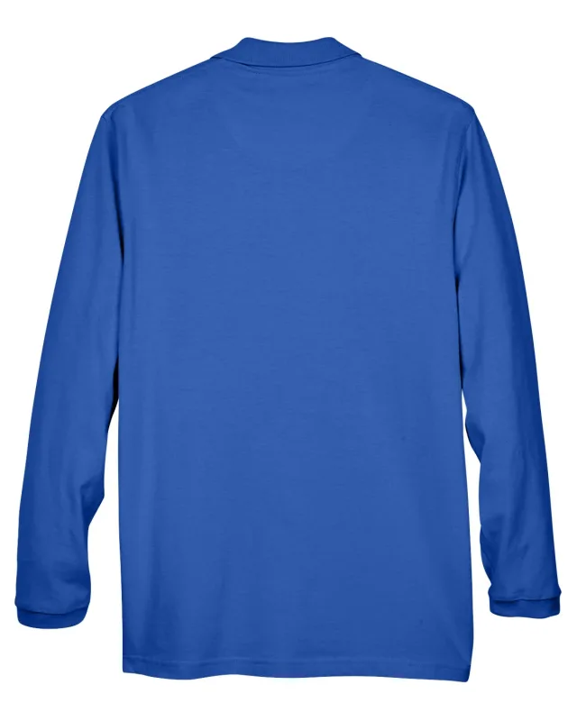 UltraClub Adult Long-Sleeve Classic Piqué Polo — view 22