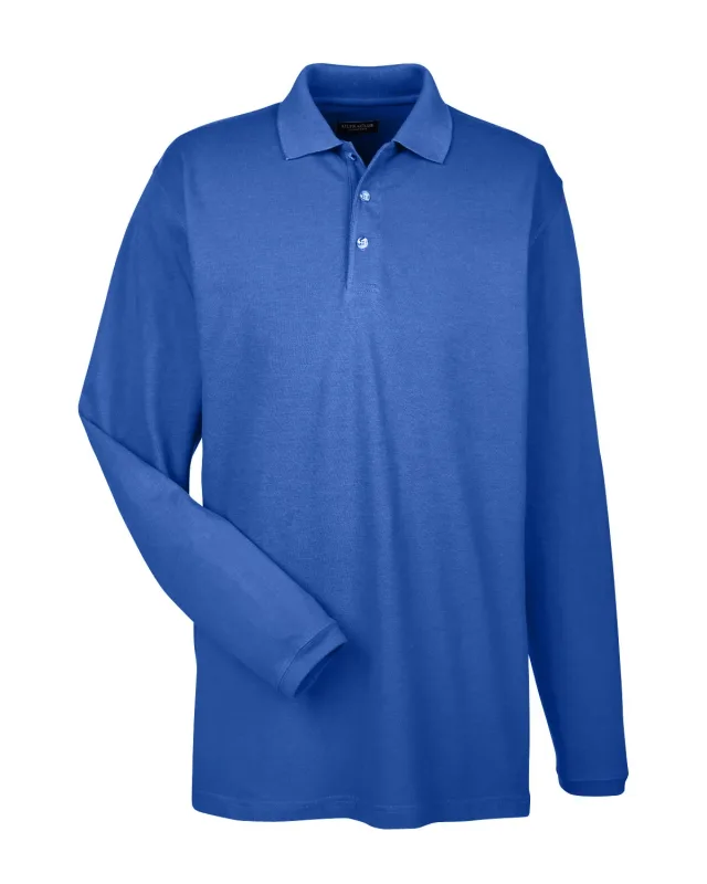 UltraClub Adult Long-Sleeve Classic Piqué Polo — view 25