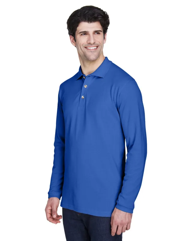 UltraClub Adult Long-Sleeve Classic Piqué Polo — view 26