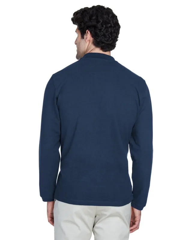 UltraClub Adult Long-Sleeve Classic Piqué Polo — view 28