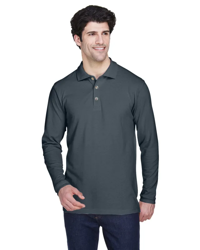 UltraClub Adult Long-Sleeve Classic Piqué Polo — view 31