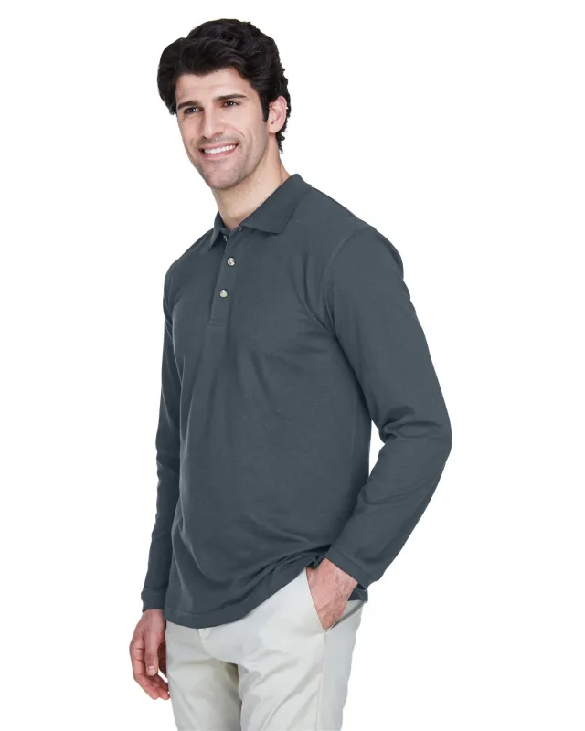 UltraClub Adult Long-Sleeve Classic Piqué Polo — view 33