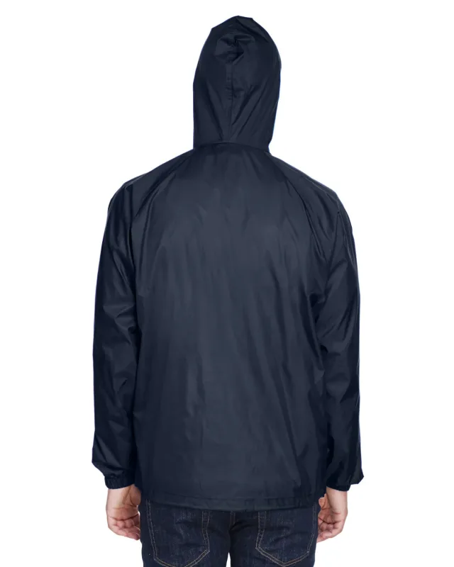 UltraClub Adult Quarter-Zip Hooded Pullover Pack-Away Jacket — view 8