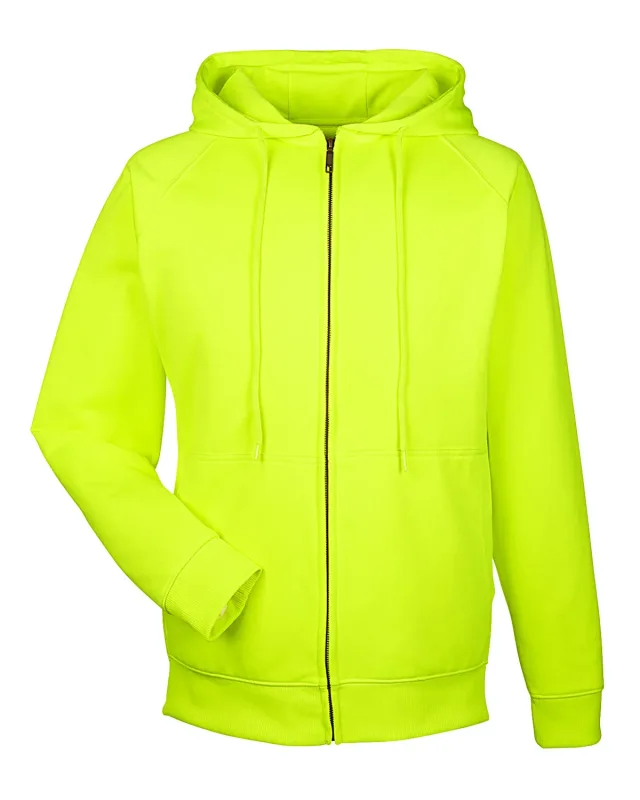 UltraClub Adult Rugged Wear Thermal-Lined Full-Zip Fleece Hooded Sweatshirt — view 5