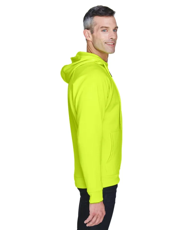 UltraClub Adult Rugged Wear Thermal-Lined Full-Zip Fleece Hooded Sweatshirt — view 7