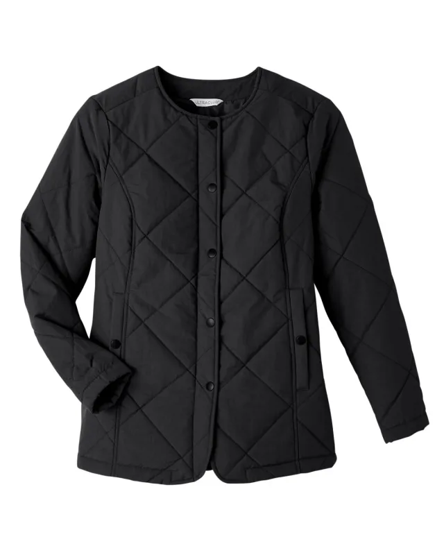 UltraClub Ladies' Dawson Quilted Hacking Jacket — view 3
