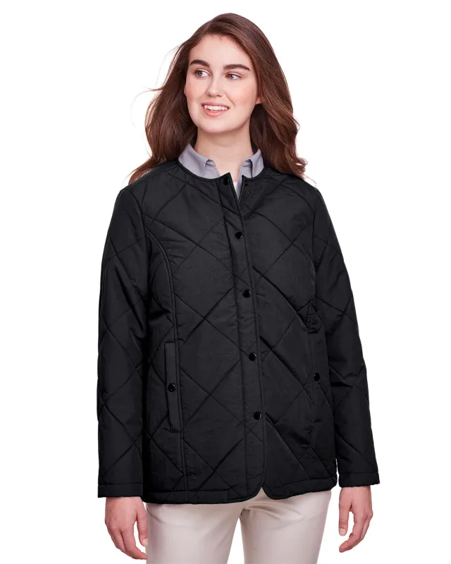 UltraClub Ladies' Dawson Quilted Hacking Jacket — view 4