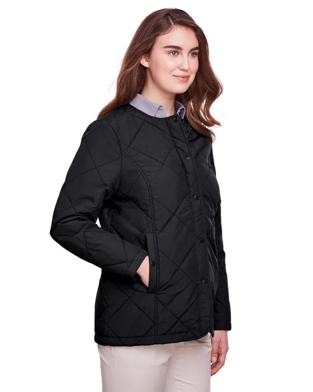 UltraClub Ladies' Dawson Quilted Hacking Jacket — view 5