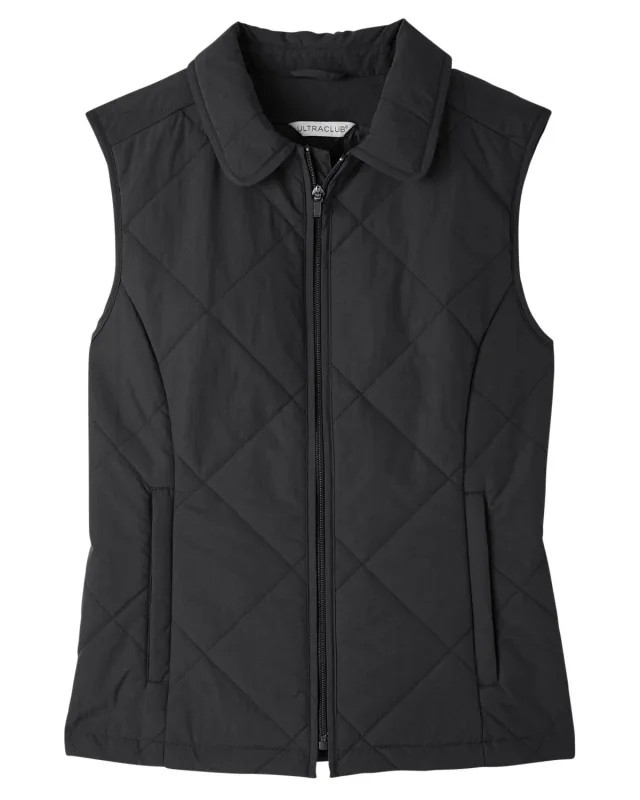 UltraClub Ladies' Dawson Quilted Hacking Vest — view 3