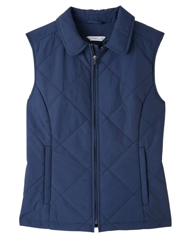 UltraClub Ladies' Dawson Quilted Hacking Vest — view 9
