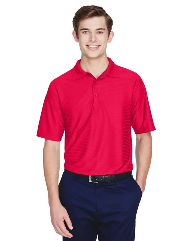 UltraClub Men's Cool & Dry Elite Tonal Stripe Performance Polo — view 4