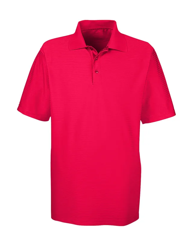 UltraClub Men's Cool & Dry Elite Tonal Stripe Performance Polo — view 5