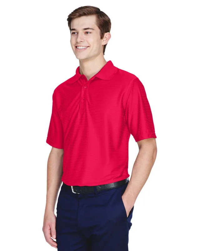 UltraClub Men's Cool & Dry Elite Tonal Stripe Performance Polo — view 6