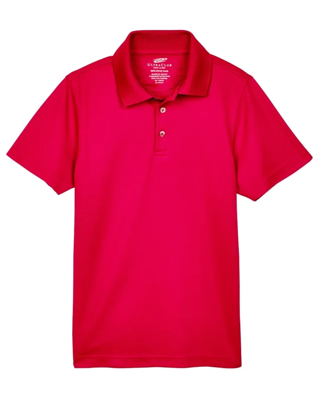 UltraClub Youth Cool & Dry Mesh Piqué Polo — view 21