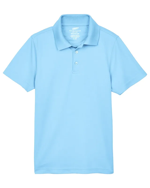 UltraClub Youth Cool & Dry Mesh Piqué Polo — view 45