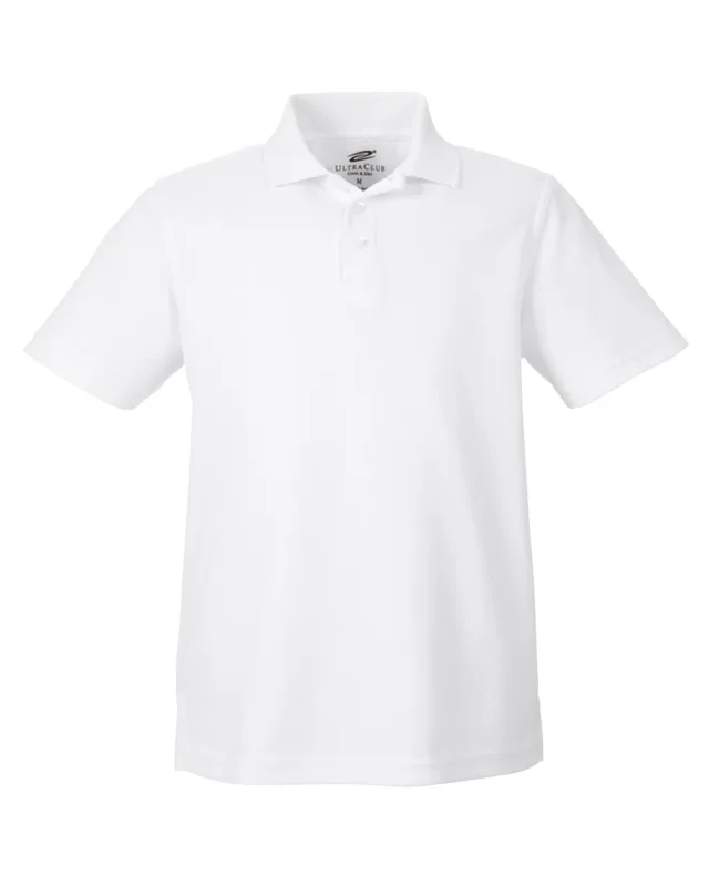 UltraClub Youth Cool & Dry Mesh Piqué Polo — view 5