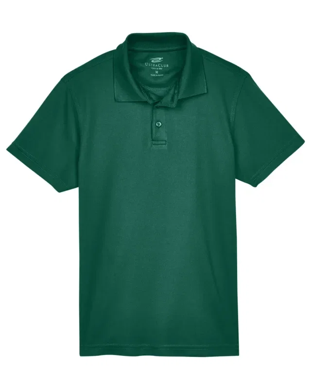 UltraClub Youth Cool & Dry Mesh Piqué Polo — view 9
