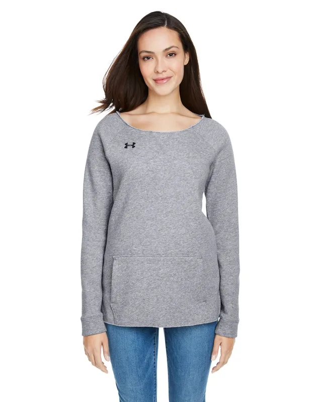 Under Armour Ladies' Hustle Fleece Crewneck  Sweatshirt — view 2