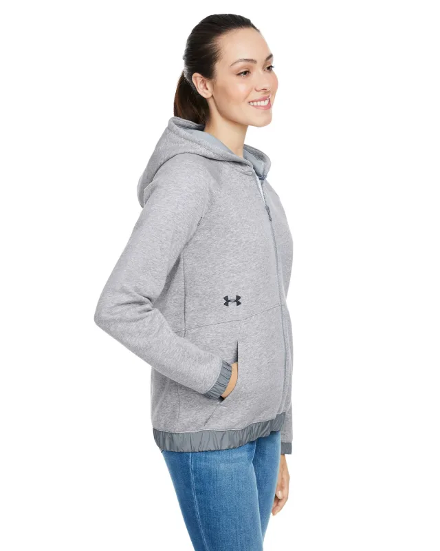Under Armour Ladies' Hustle Full-Zip Hooded Sweatshirt — view 7