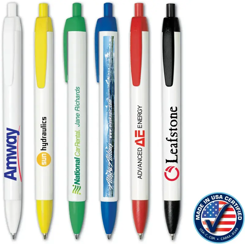 USA Big Buddy Retractable Pen - Extra-Wide Imprint Area and Multi-Color Logo