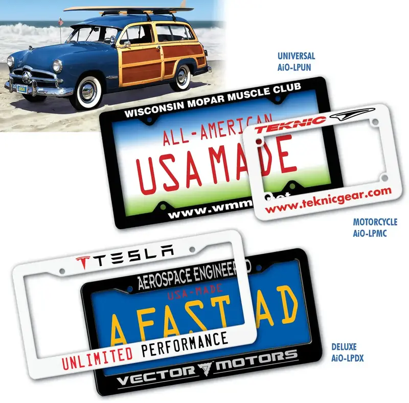 Custom Logo License Plate Frames for Cars and Motorcycles