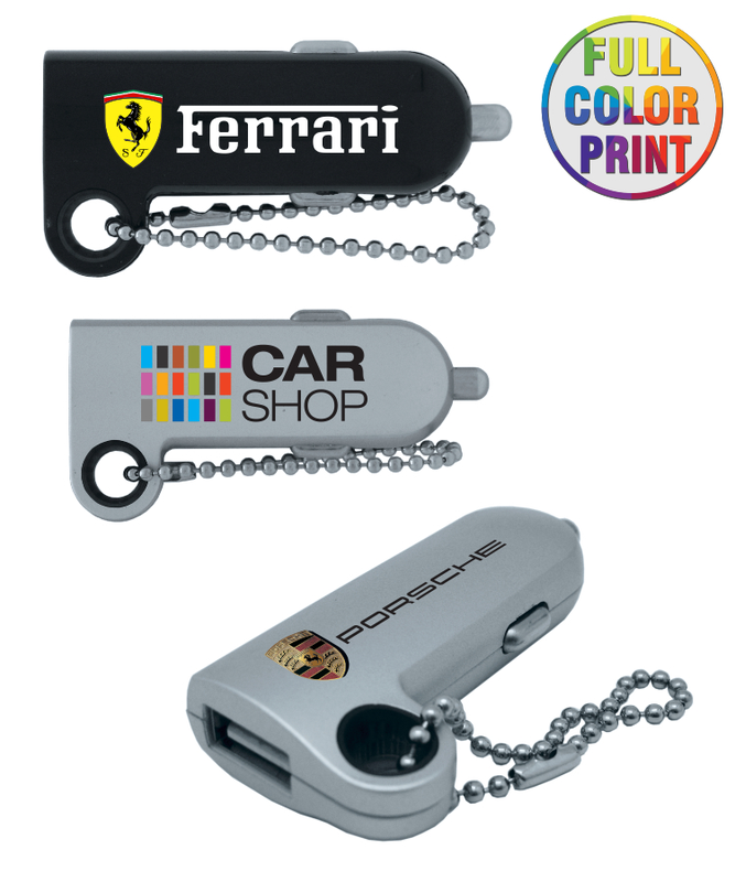 USB Car Charger Keychain - Colorful Customization