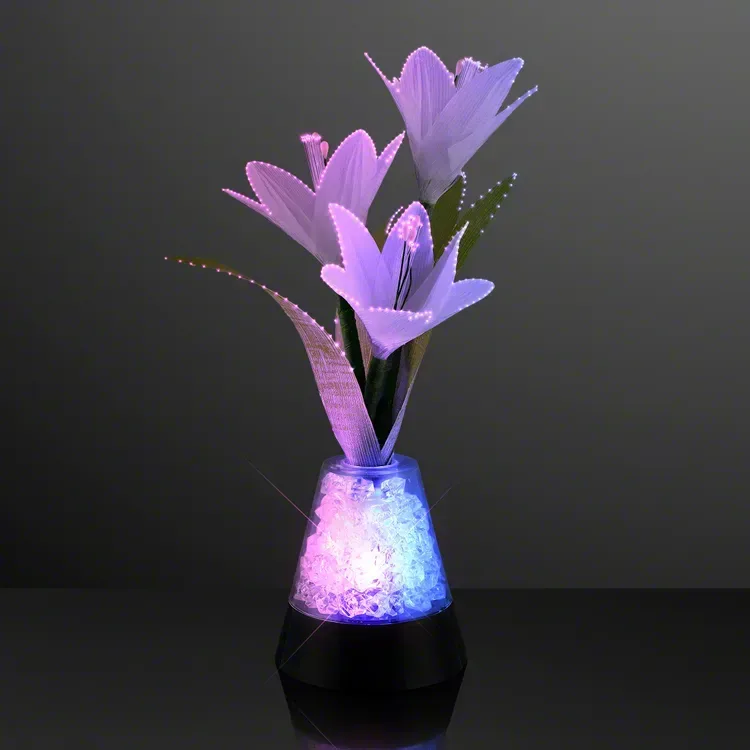 USB Fiber Optic Flowers and Light Gems Centerpiece — view 3