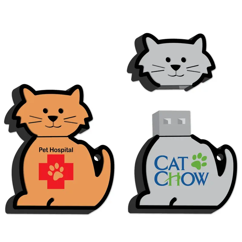 Cat-Shaped Custom USB Drive for Pet-Friendly Businesses