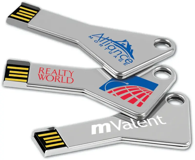 KA Angled USB 2.0 Metal Key Drive™ – Customizable Promotional Memory Stick