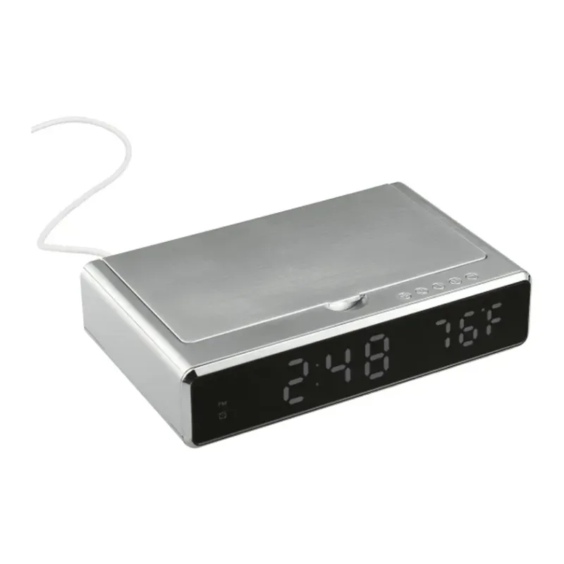 Branded UV Sanitizer Desk Clock with Wireless Charging — view 5