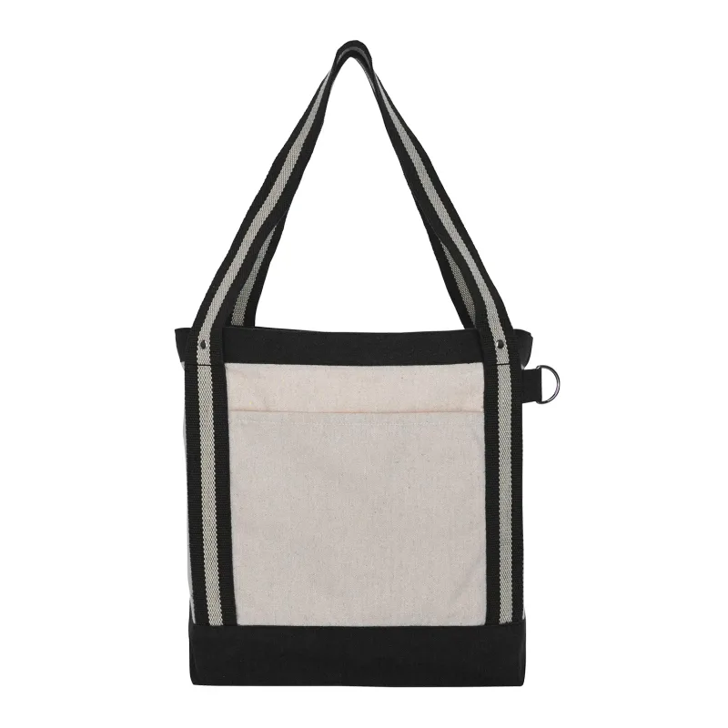 V Natural™ Striped Recycled Cotton Boat Tote Bag — view 1