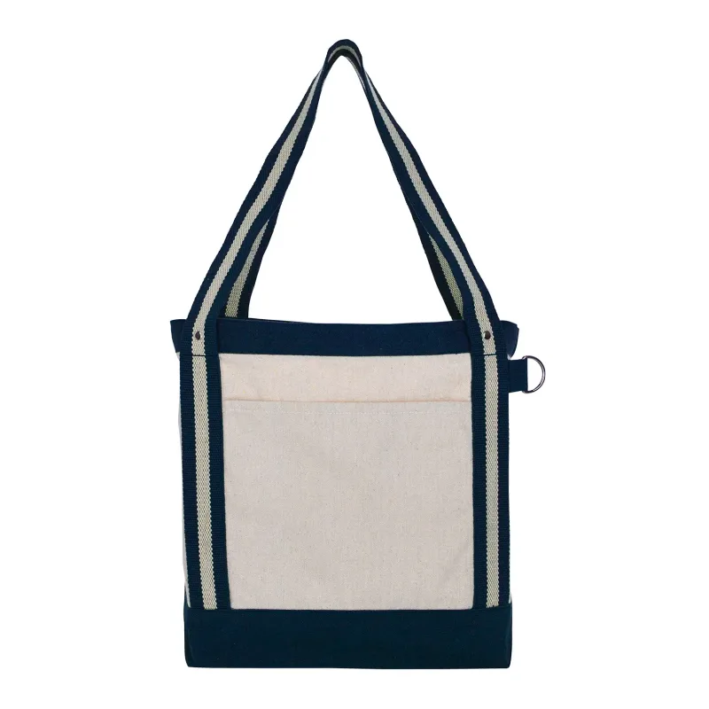 V Natural™ Striped Recycled Cotton Boat Tote Bag — view 2