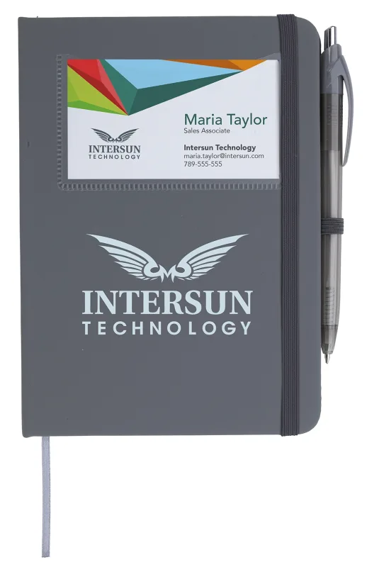 Custom Value Card Pocket Notebook with Element Slim Pen — view 3
