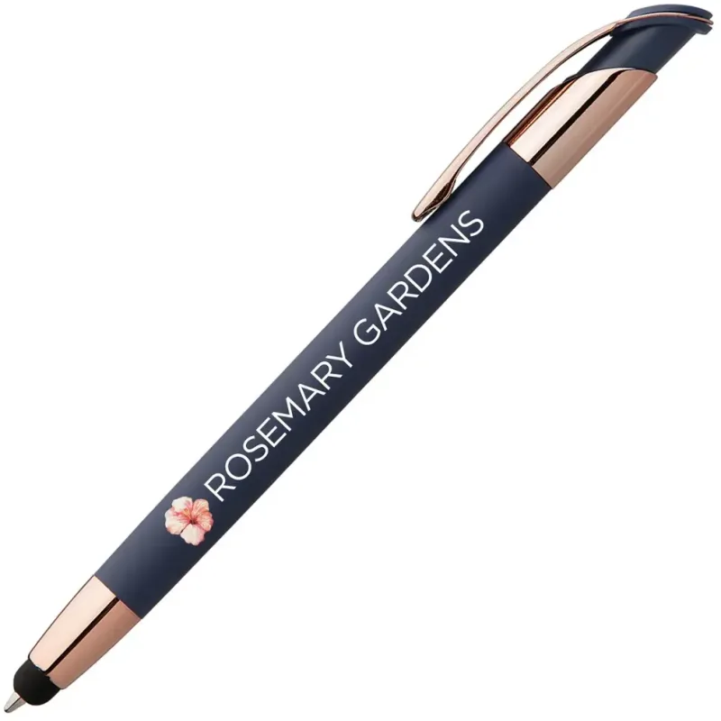 Customized Rose Gold Pen with Stylus — view 2