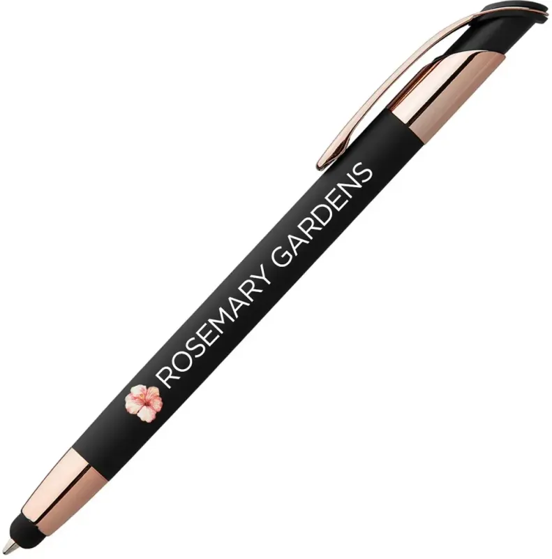 Customized Rose Gold Pen with Stylus — view 3