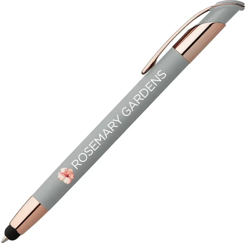 Customized Rose Gold Pen with Stylus — view 4