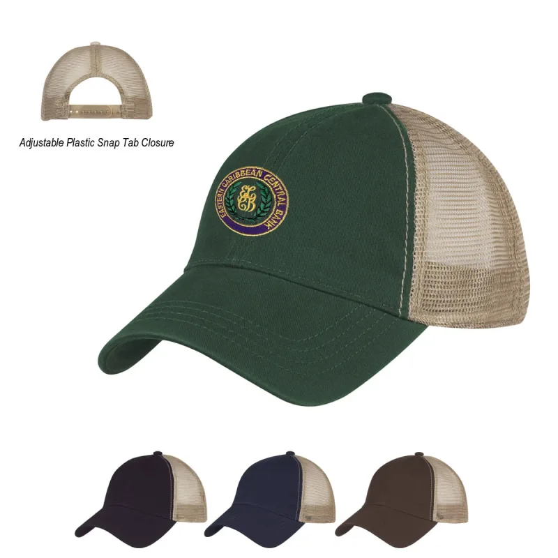 Imprinted Washed Cotton Mesh Back Cap — view 6