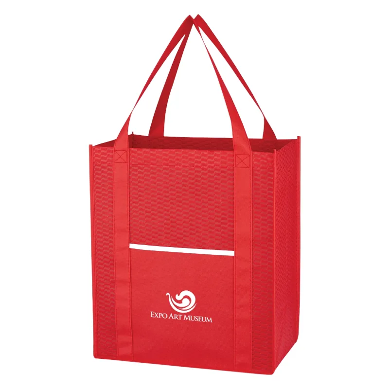 Wave Design Non-Woven Shopper Tote Bag — view 5