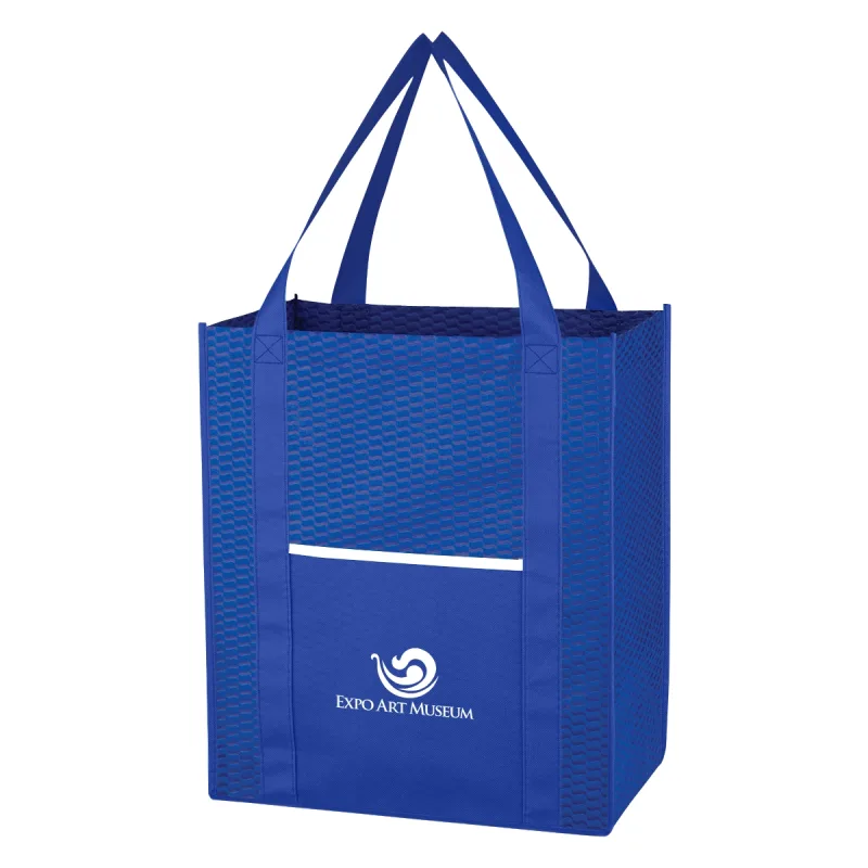 Wave Design Non-Woven Shopper Tote Bag — view 6
