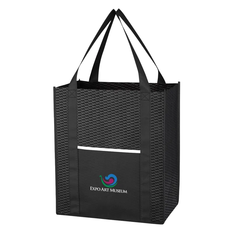 Wave Design Non-Woven Shopper Tote Bag — view 7