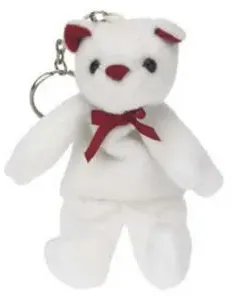 Customized White Bear with Keychain