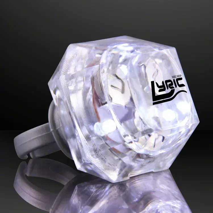 White Princess Cut Huge Diamond LED Rings — view 8