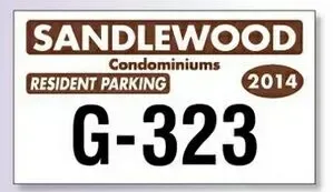 White Reflective Parking Permit (4 3/4"x2 3/4") — view 2
