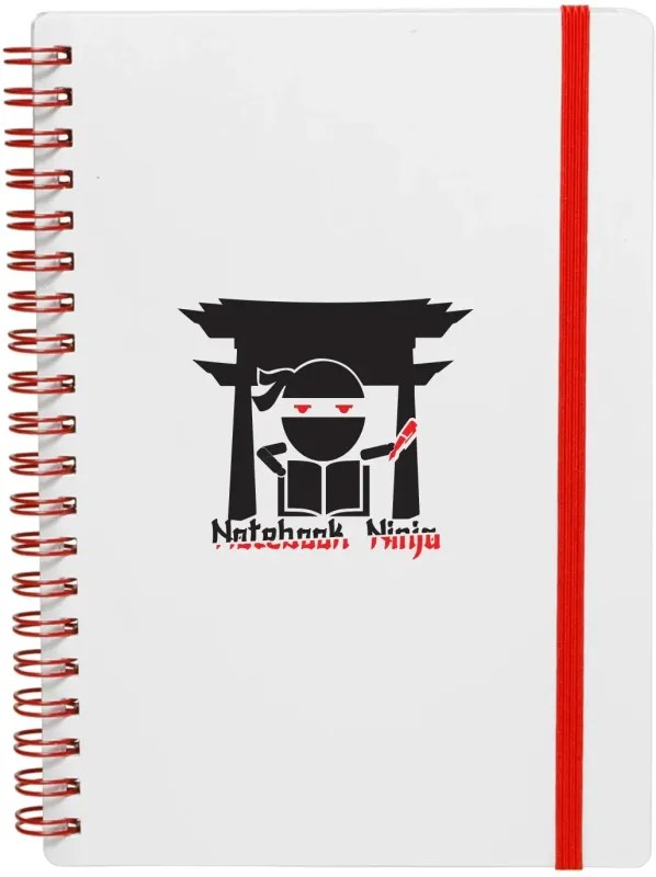 Personalized White Spiral Notebook (5" x 7") - Elastic Band — view 2
